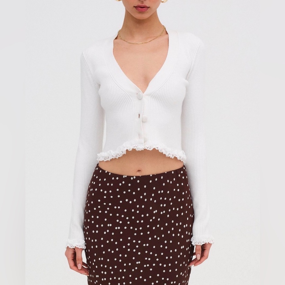 For Love & Lemons Ribbed Cardigan - Picture 1 of 10